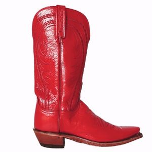 Lucchese Red Leather Cowboy Boots